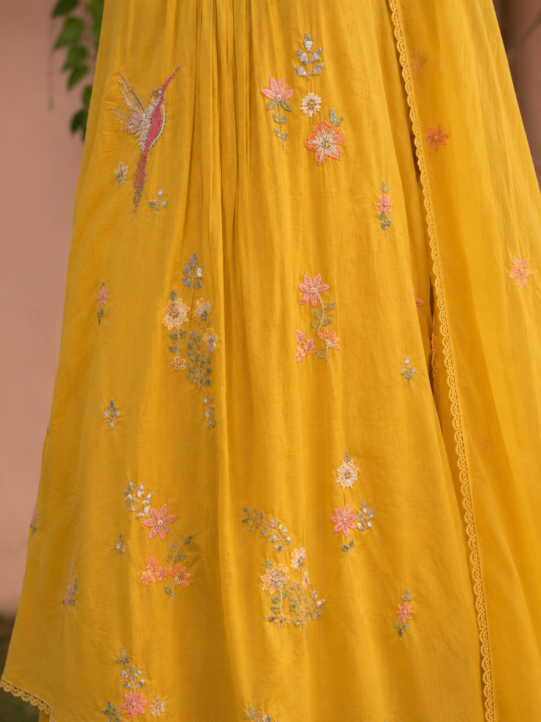 Marigold Bloom Mul Chanderi Set