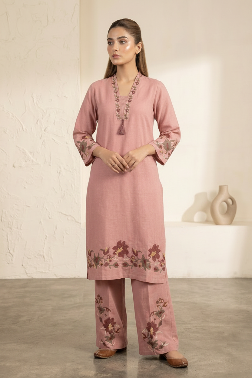 Peach Cotton Coord Set