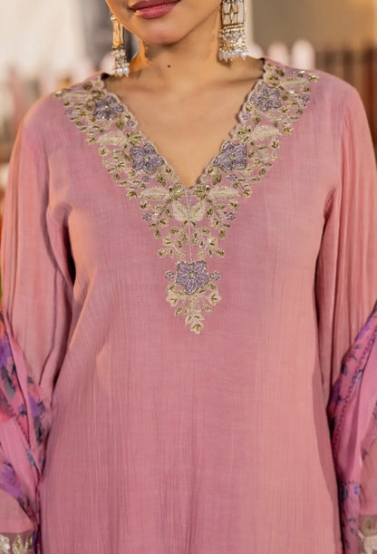 Blush Pink Embroidered Set