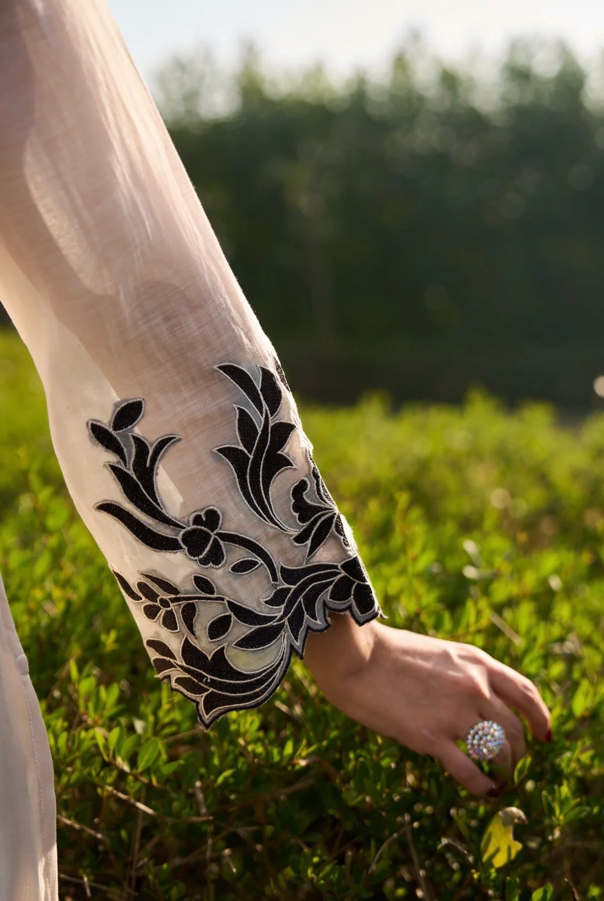 Ivory Ensemble Chanderi Set