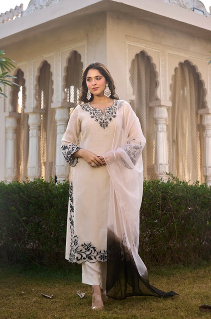 Ivory Ensemble Chanderi Set
