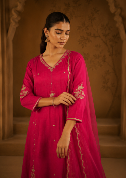 Gulnaar Handcrafted Mul Chanderi Set