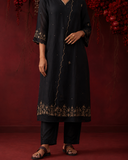 Noir Mul Chanderi Set