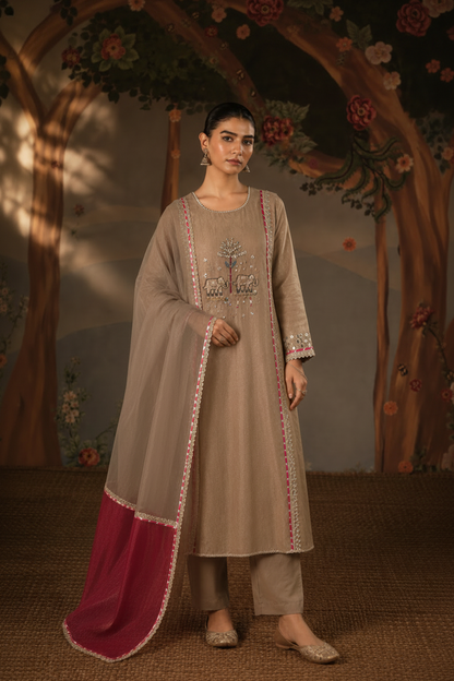 Gajraj Luxe Shimmer Tissue Kurta Set
