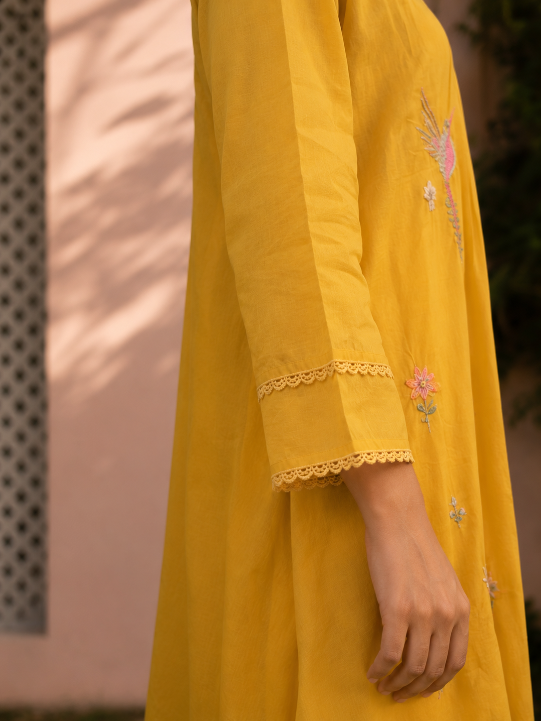 Marigold Bloom Mul Chanderi Set