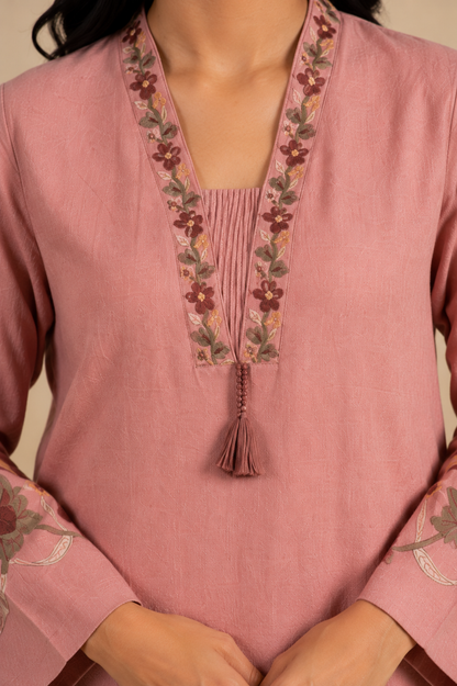 Peach Cotton Coord Set