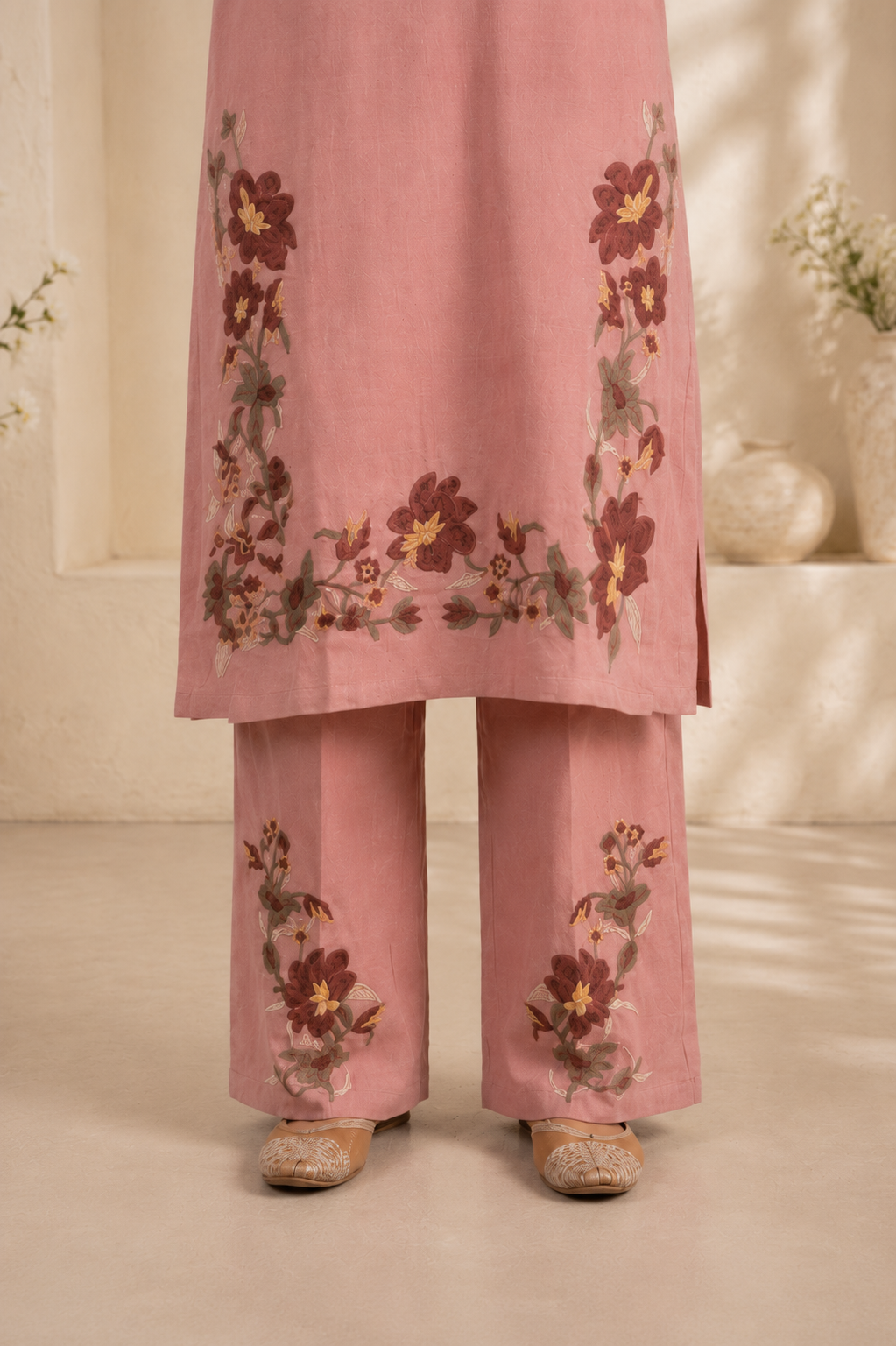 Peach Cotton Coord Set