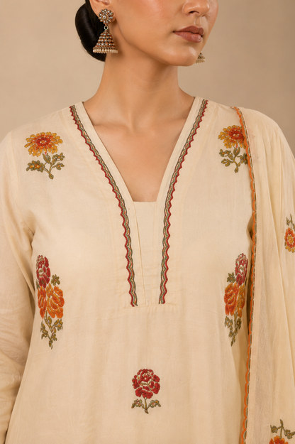 Beige linen Cotton Blend Set