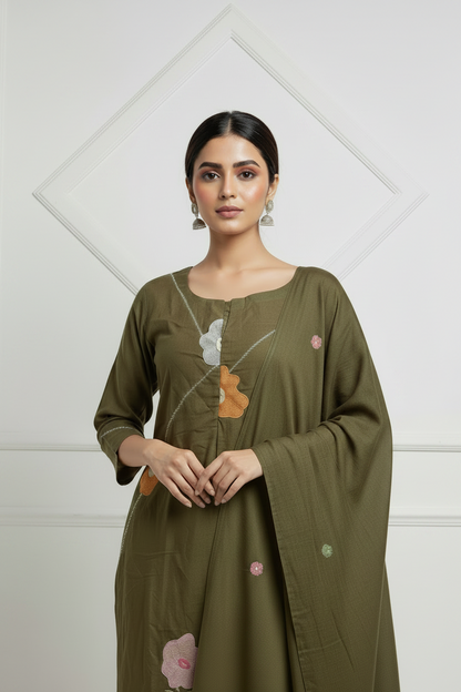 Olive Green Soft Cotton Set