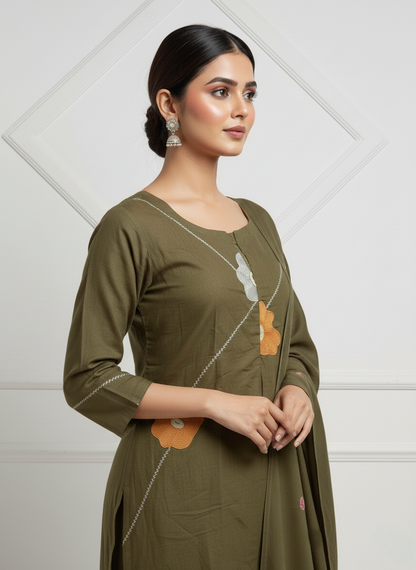 Olive Green Soft Cotton Set