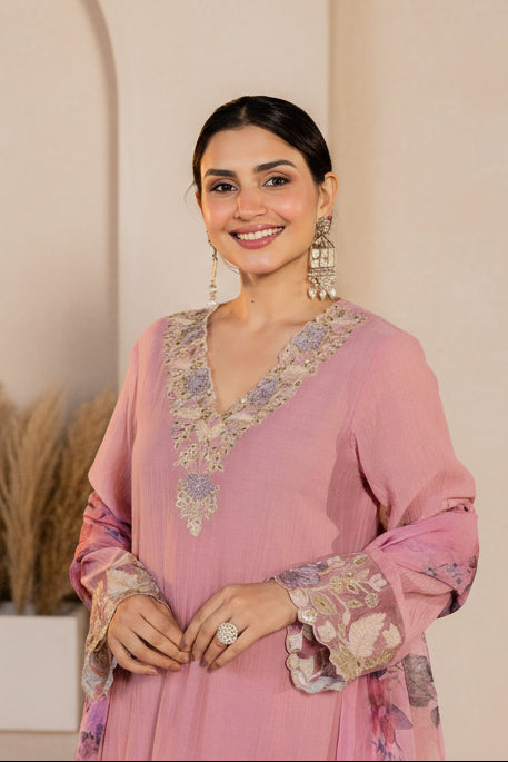 Blush Pink Embroidered Set