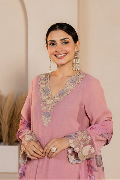 Blush Pink Embroidered Set